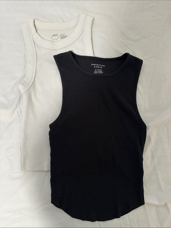 American Eagle Outfitters Tops - American Eagle and Aerie Black (XS) & White (XXS) Ribbed Tank Tops